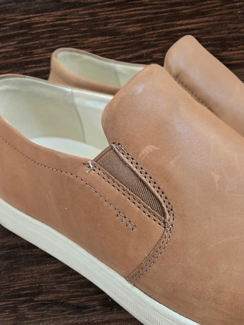 Sorel Caribou Mod Slip-On Leather Sneakers tan/brown waterproof leather Sz 12